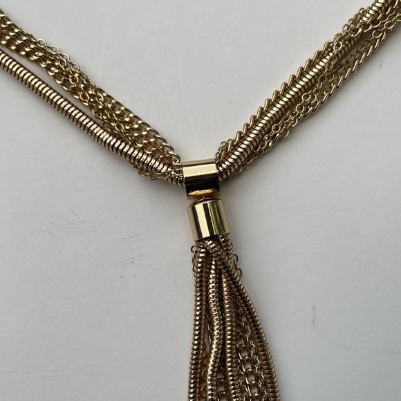 INC International Concept Women Necklace SNK Chain Long Tassel Gold Tone Yneck - Picture 12 of 12